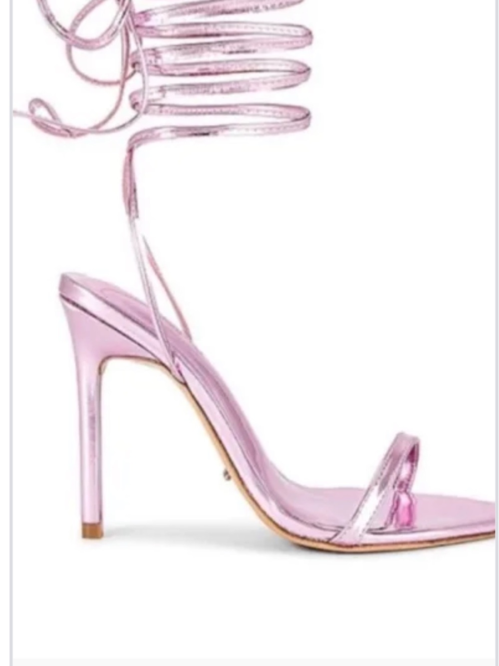 Tony Bianco Pink Metallic Lace-Up Stiletto Sandals
